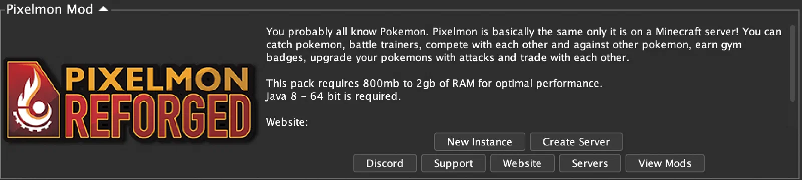 PixelMon Modpack in ATLauncher